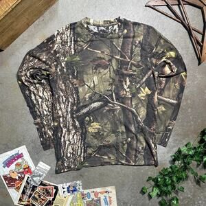 Camouflage Long Sleeve Pocket Tee Mens XL Lightweight Nature Camo Crewneck Shirt